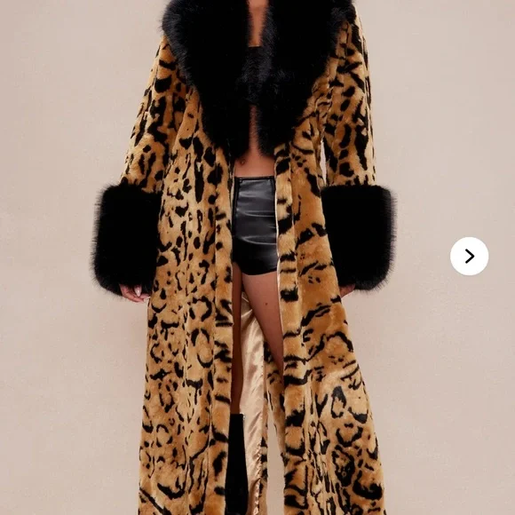 Fashion Nova Dakota Leopard Fur Maxi Coat - Leopard - Picture 15 of 16